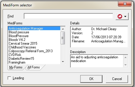 mediform selector