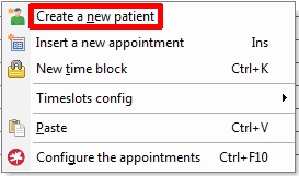 New Patient file Appointment Screen